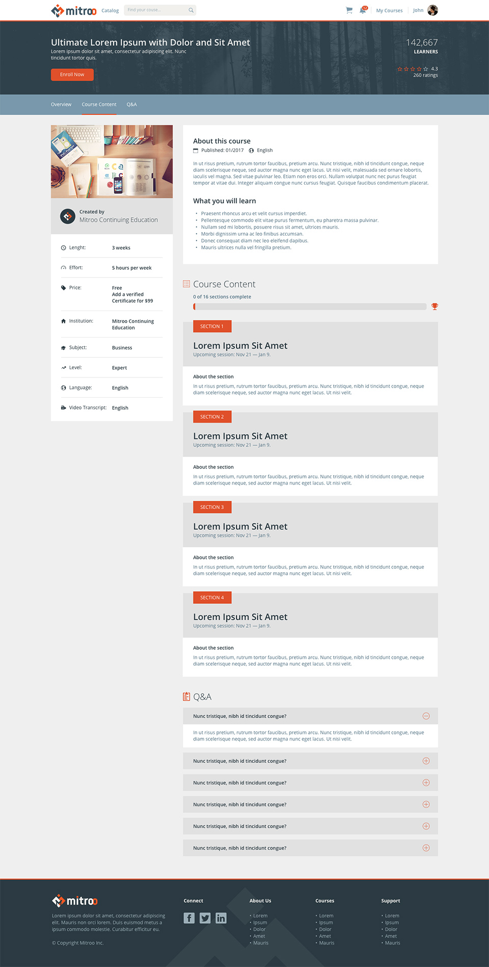 Course Page
